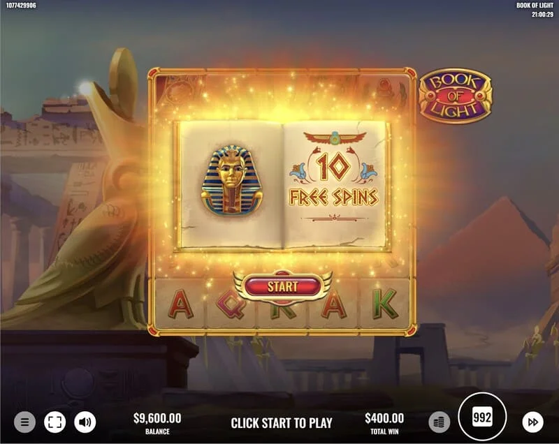 Book of Lights – Free Spins suaktyvinimas ir besiplečiantis simbolis